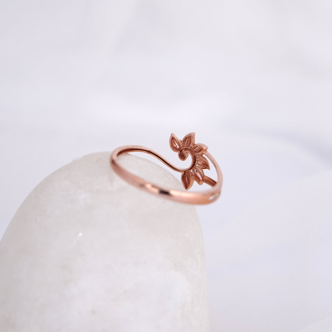 9K Rose Gold Floral Ring