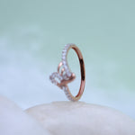 Load image into Gallery viewer, 9K Rose Gold Ring with CZ Stones
