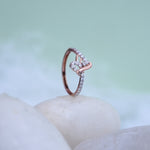Load image into Gallery viewer, 9K Rose Gold Ring with CZ Stones
