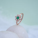 Load image into Gallery viewer, 9K Rose Gold Floral Ring with Colour Stone
