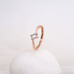 Load image into Gallery viewer, 9K Rose Gold Ring with CZ Stones
