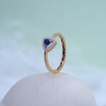 Load image into Gallery viewer, 9K Rose Gold Ring with Multicolour Stones
