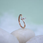 Load image into Gallery viewer, 9K Rose Gold Ring with CZ Stones
