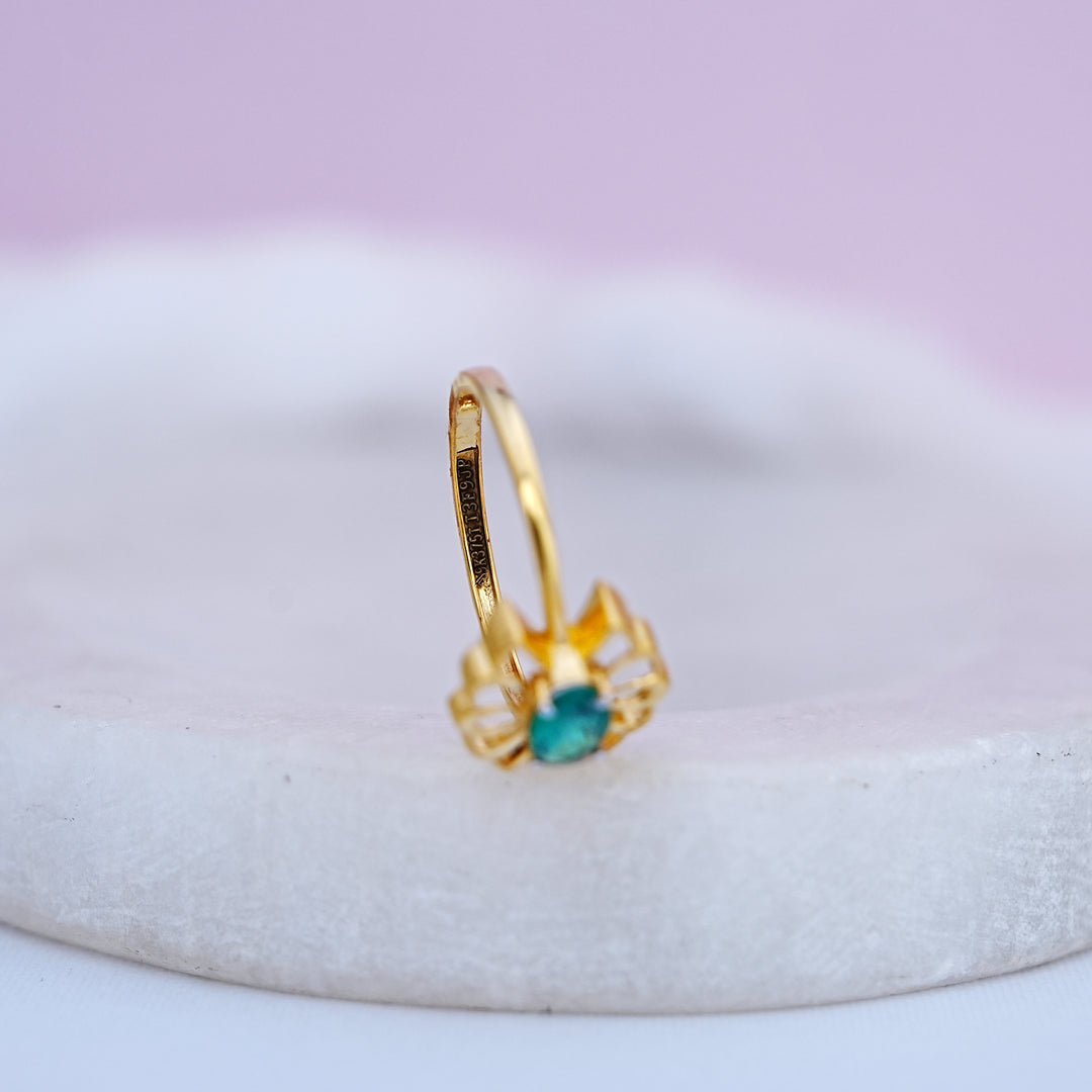 9K Gold Ring with Colour Stone