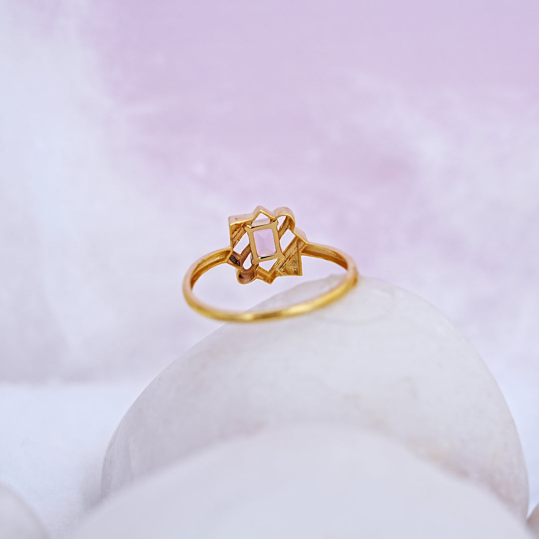 9K Gold Ring with Colour Stone
