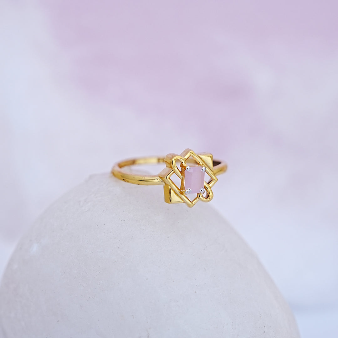 9K Gold Ring with Colour Stone