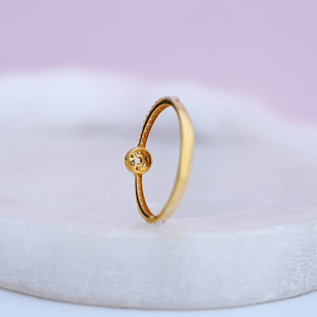 9K Gold Ring with CZ Stones