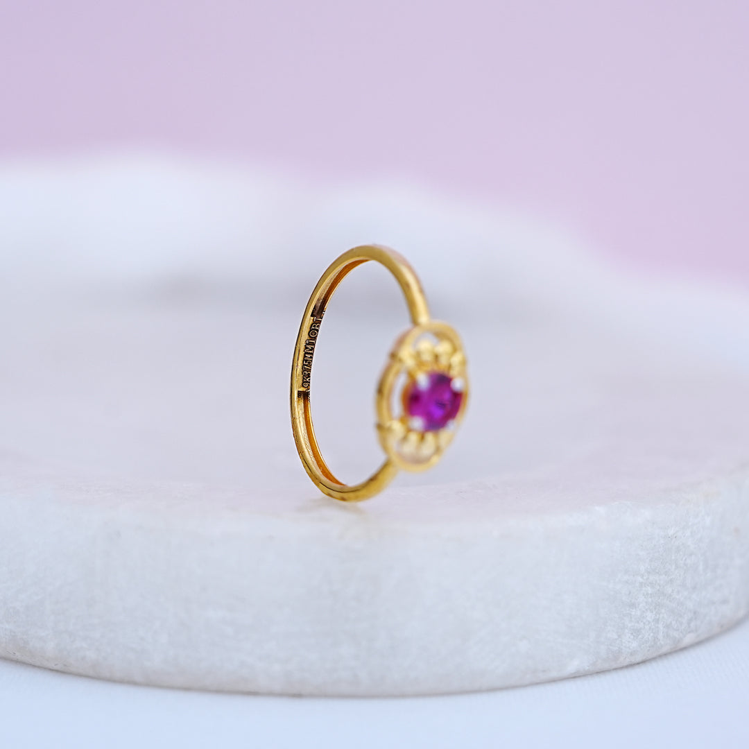 9K Gold Ring with Colour Stone