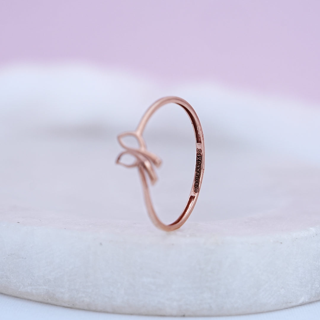 9K Rose Gold Leaf Ring
