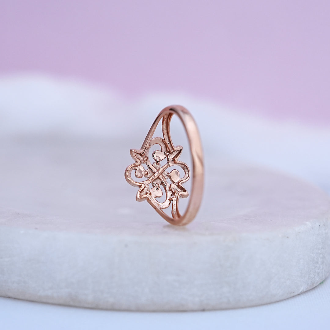 9K Rose Gold Floral Ring