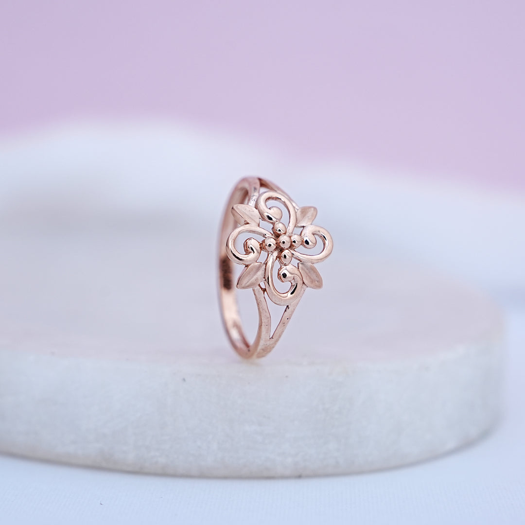 9K Rose Gold Floral Ring