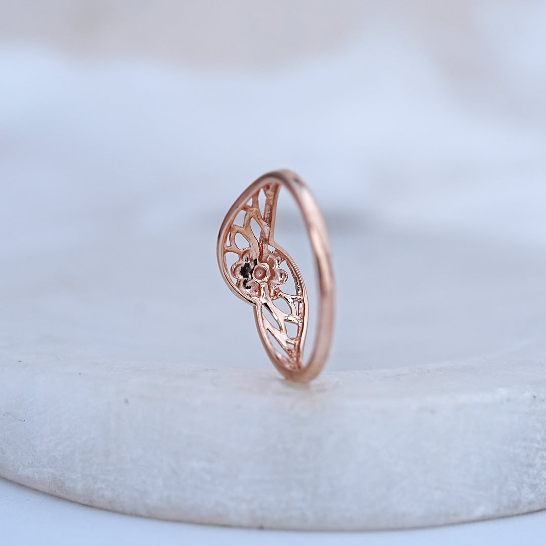 9K Rose Gold Floral Ring