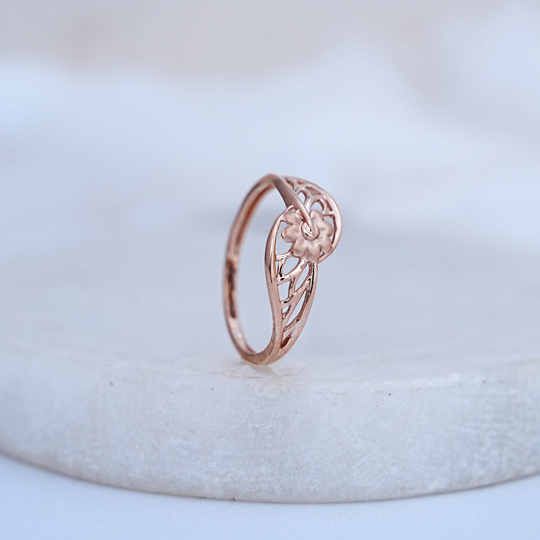 9K Rose Gold Floral Ring