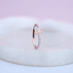 Load image into Gallery viewer, 9K Rose Gold Ring with CZ Stones
