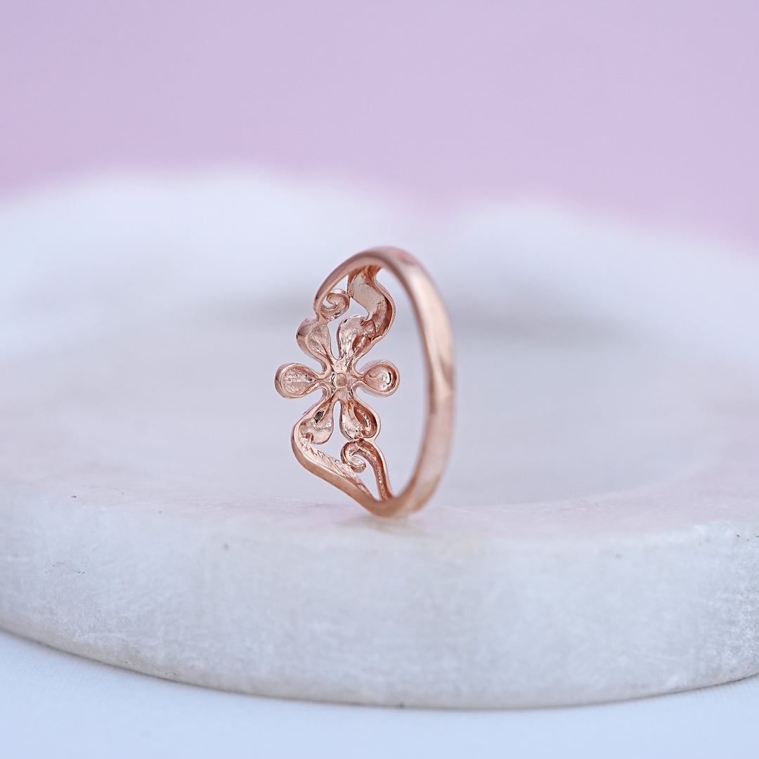 9K Rose Gold Floral Ring