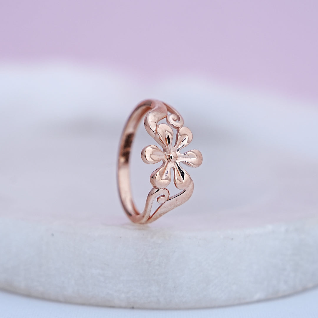 9K Rose Gold Floral Ring