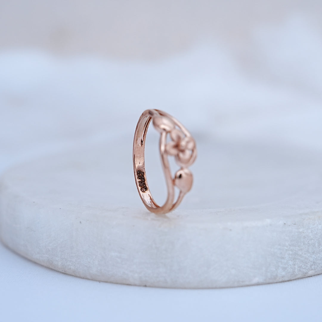 9K Rose Gold Floral Ring