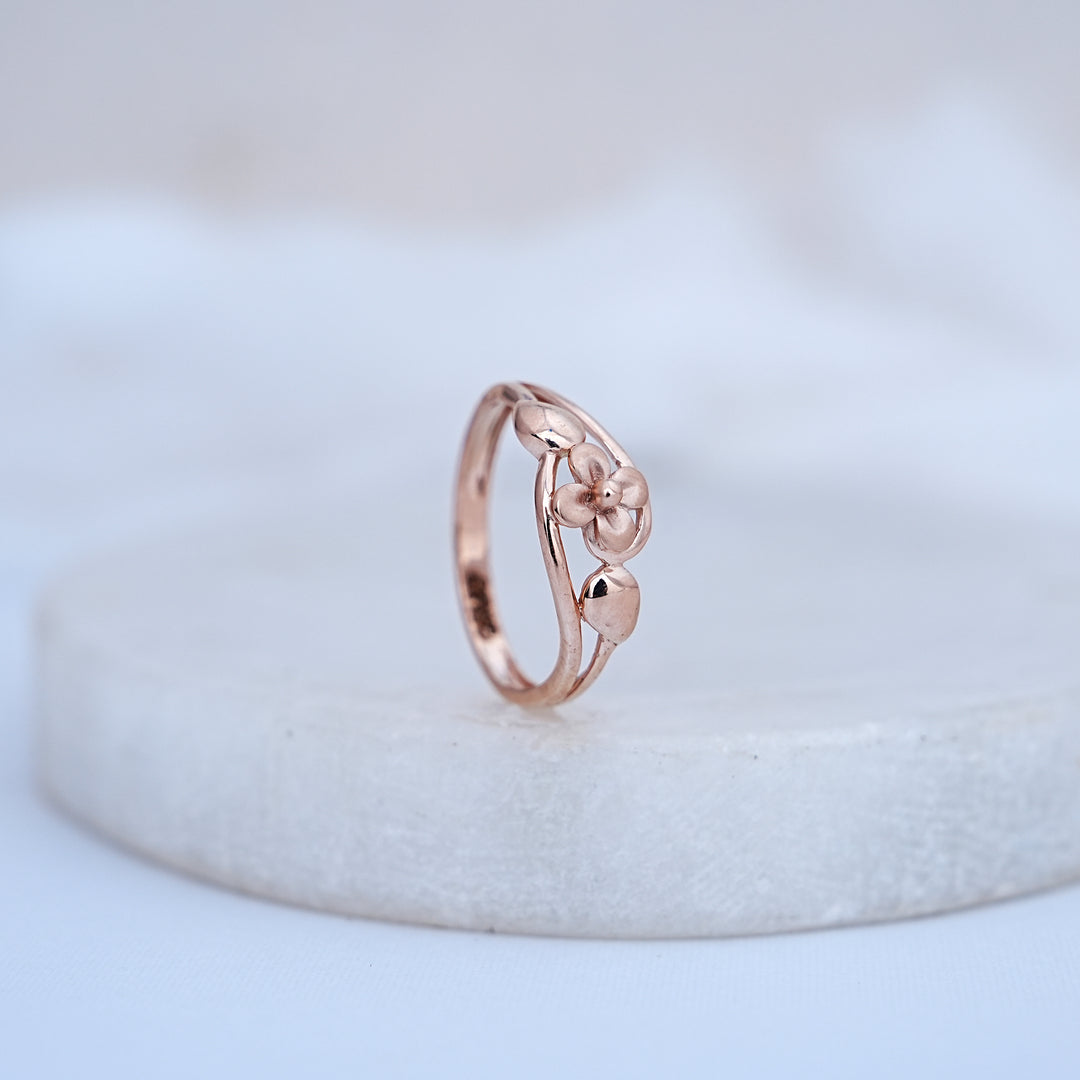 9K Rose Gold Floral Ring