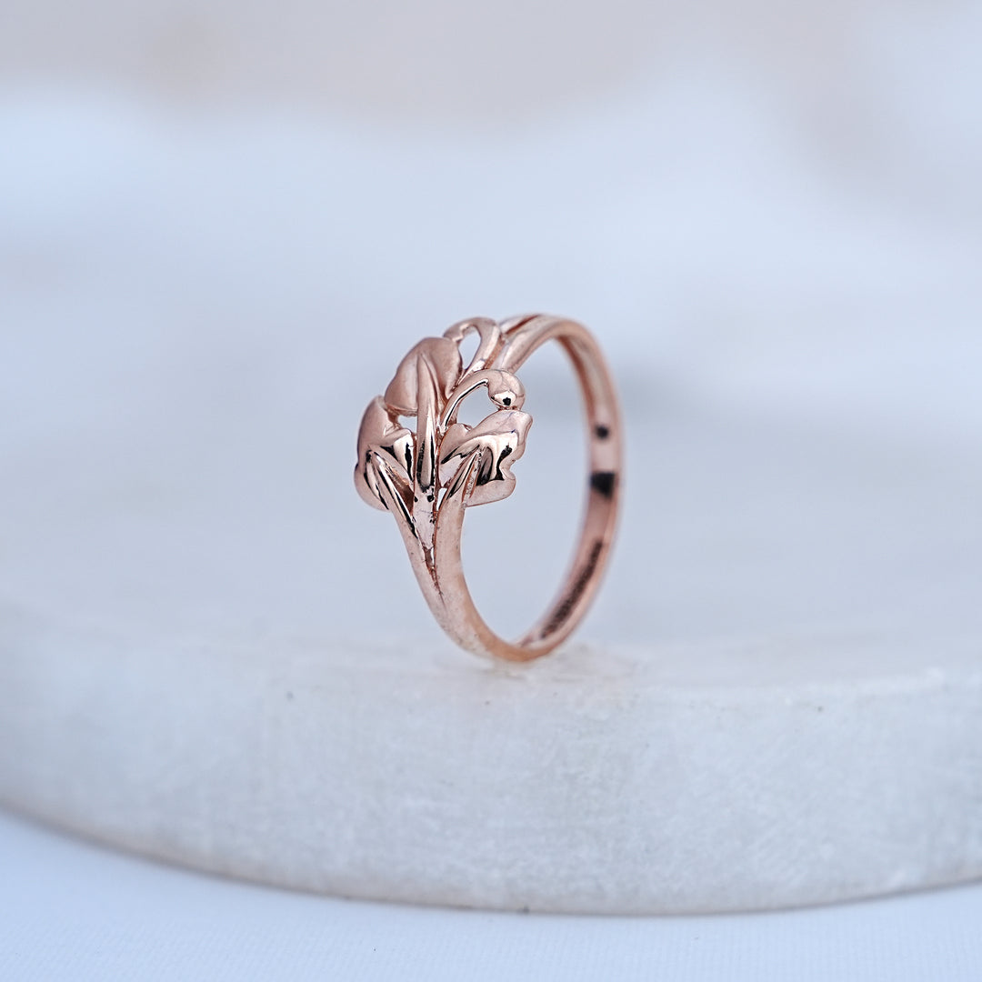 9K Rose Gold Leaf Ring