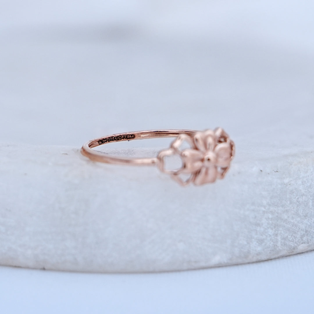 9K Rose Gold Floral Ring