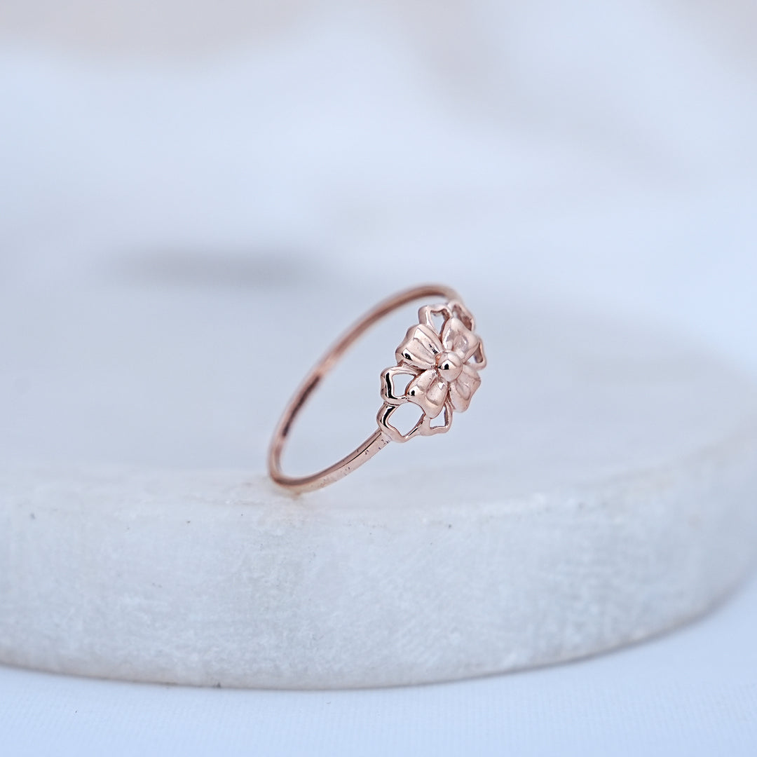 9K Rose Gold Floral Ring