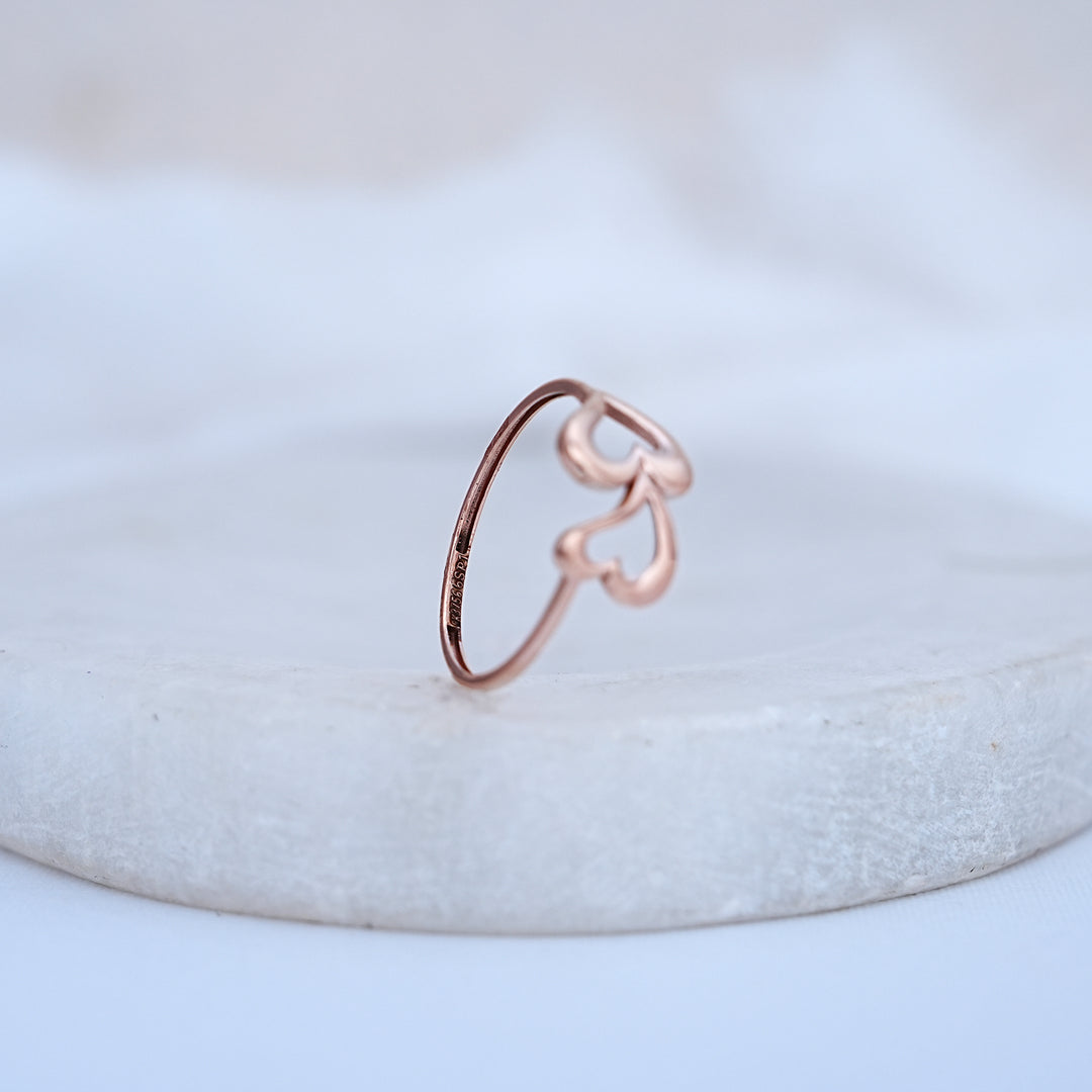 9K Rose Gold Heart Ring