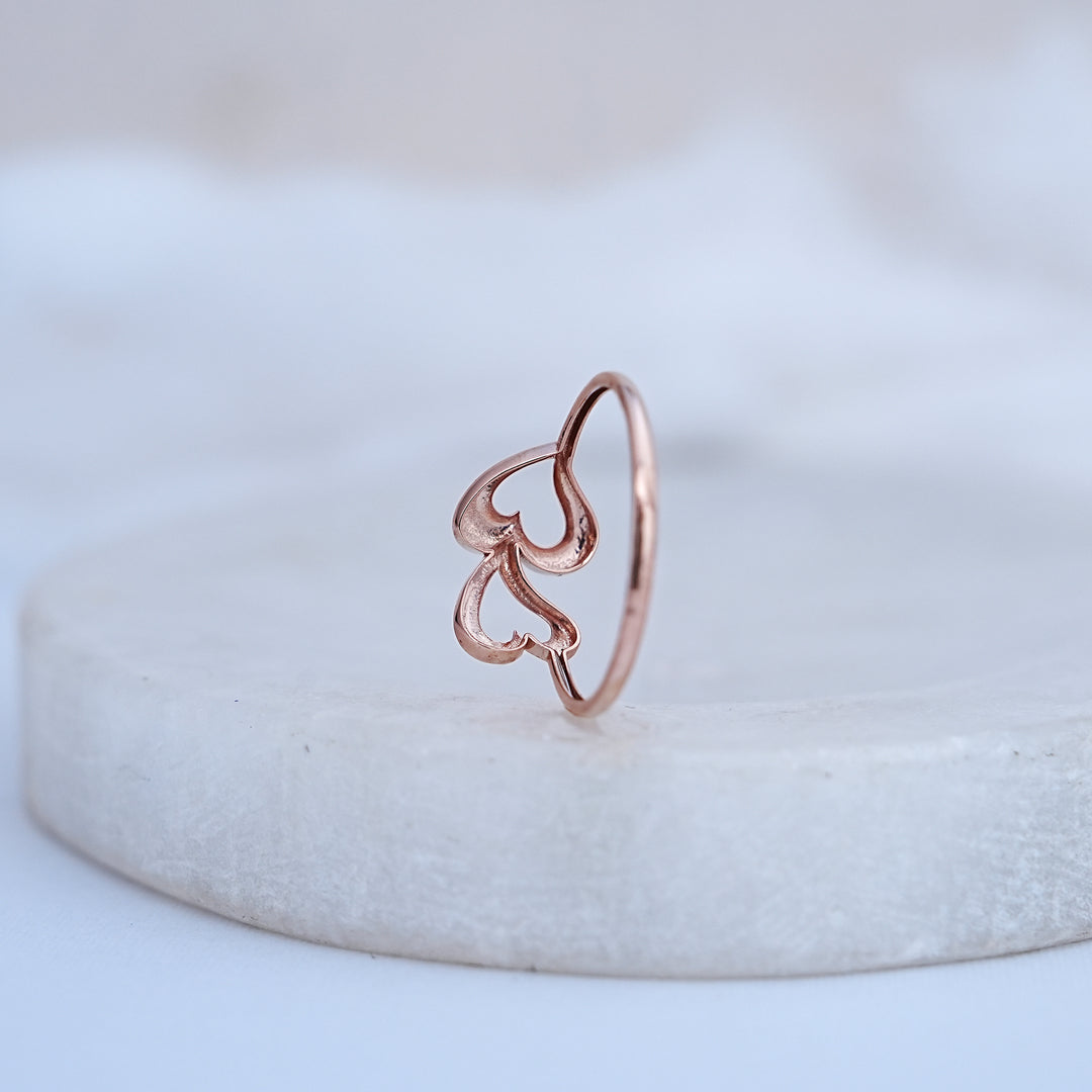 9K Rose Gold Heart Ring