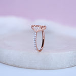 Load image into Gallery viewer, 9K Rose Gold Heart Ring with CZ Stones
