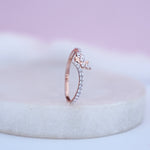 Load image into Gallery viewer, 9K Rose Gold Floral Ring with CZ Stones
