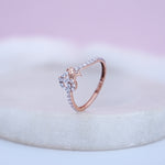 Load image into Gallery viewer, 9K Rose Gold Ring with CZ Stones
