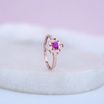 Load image into Gallery viewer, 9K Rose Gold Ring with Colour Stone
