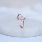 Load image into Gallery viewer, 9K Rose Gold Heart Ring with CZ Stones
