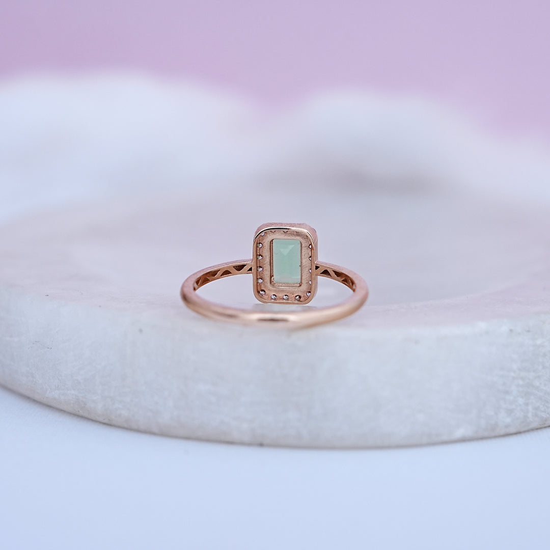 9K Rose Gold Ring with Multicolour Stones