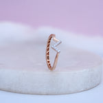 Load image into Gallery viewer, 9K Rose Gold Ring with CZ Stones
