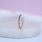 Load image into Gallery viewer, 9K Rose Gold Ring with CZ Stones
