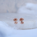 Load image into Gallery viewer, 9K Rose Gold Stud Earrings with CZ Stones for Office wear, Daily Wear
