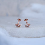 Load image into Gallery viewer, 9K Rose Gold Stud Earrings with CZ Stones for Office wear, Daily Wear
