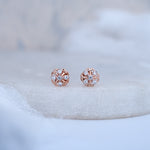 Load image into Gallery viewer, 9K Rose Gold Stud Earrings with CZ Stones for Office wear, Daily Wear
