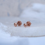 Load image into Gallery viewer, 9K Rose Gold Stud Earrings with CZ Stones for Office wear, Daily Wear
