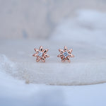 Load image into Gallery viewer, 9K Rose Gold Stud Earrings with CZ Stones for Office wear, Daily Wear
