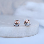 Load image into Gallery viewer, 9K Rose Gold Stud Earrings with CZ Stones for Office wear, Daily Wear
