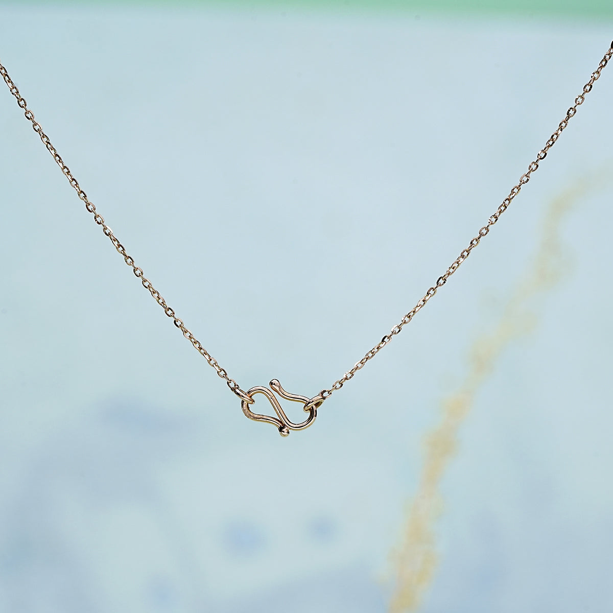 14k rose gold pendant necklace with cz stones