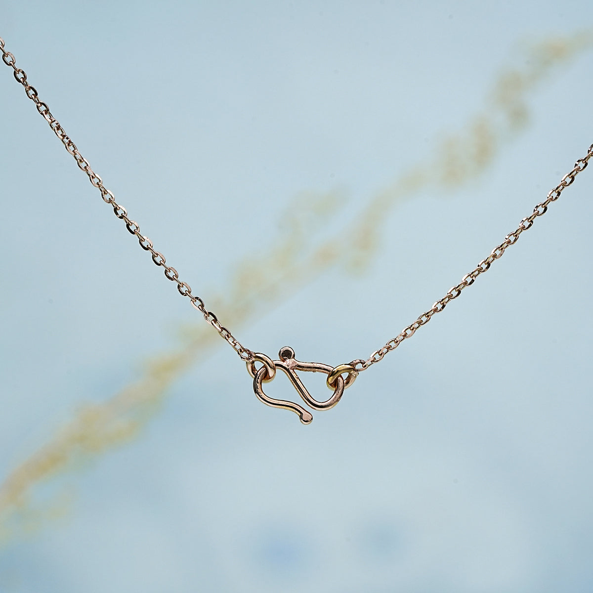 14k rose gold pendant necklace with cz stones