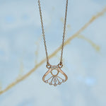 Load image into Gallery viewer, 14K Rose Gold Pendant Necklace with CZ Stones
