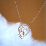 Load image into Gallery viewer, 14K Rose Gold Pendant Necklace with CZ Stones
