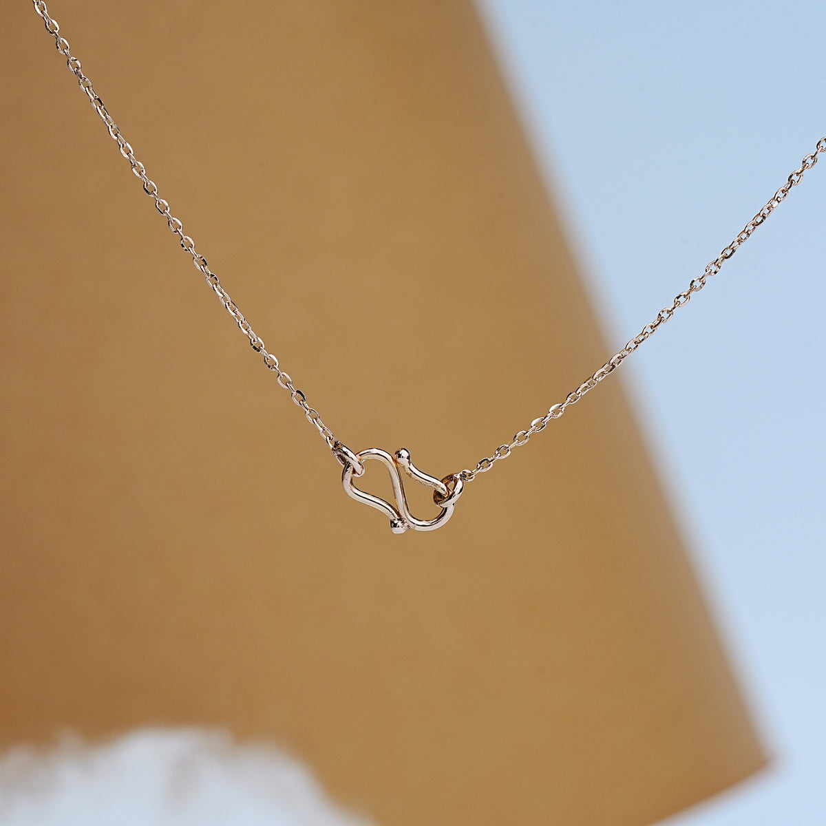 14k rose gold pendant necklace with cz stones