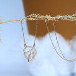 Load image into Gallery viewer, 14K Rose Gold Pendant Necklace with CZ Stones
