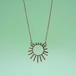 Load image into Gallery viewer, 14K Rose Gold Pendant Necklace with CZ Stones
