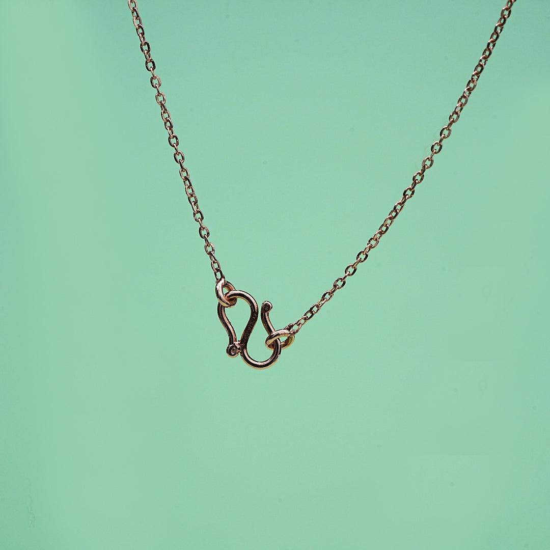 14K Rose Gold Pendant Necklace with CZ Stones