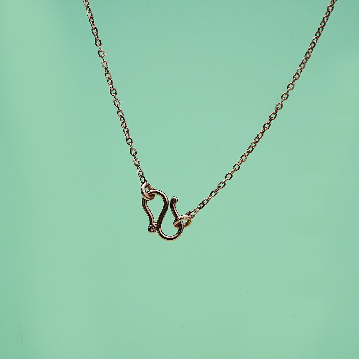 14k rose gold pendant necklace with cz stones